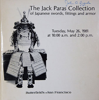 Book Review: The Jack Paras collection of Japanese swords, fittings and armor by Butterfield & Butterfield California